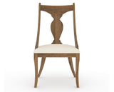 Canadel Champlain Upholstered Dining Chair 5161 in YJ Faux Leather and 03 Oak Washed, front view