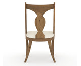Canadel Champlain Upholstered Dining Chair 5161 in YJ Faux Leather and 03 Oak Washed, back view