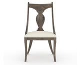Canadel Champlain Upholstered Dining Chair 5161 in YJ Faux Leather and 08 Shadow, front view