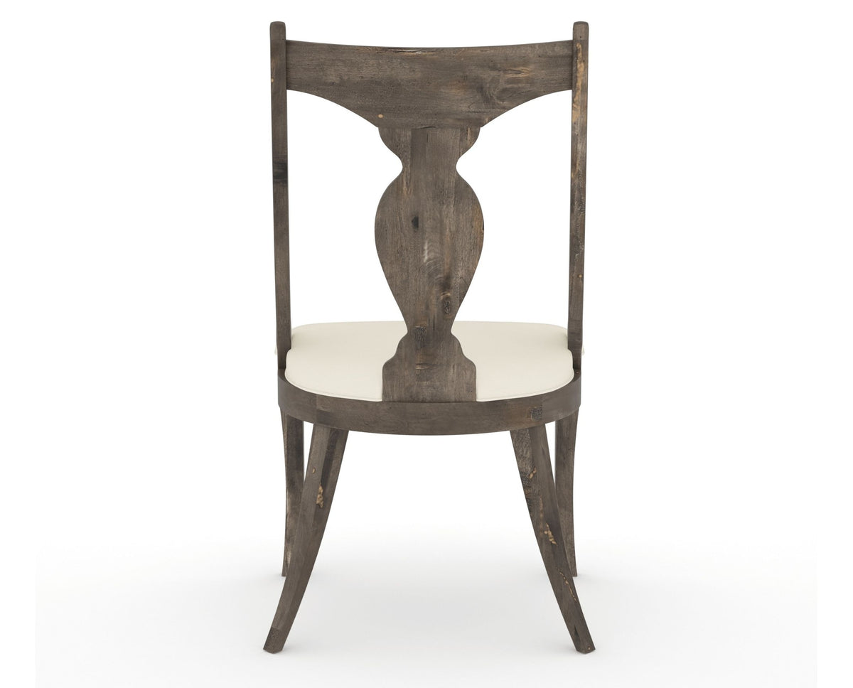 Canadel Champlain Upholstered Dining Chair 5161 in YJ Faux Leather and 08 Shadow, back view