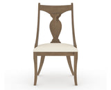 Canadel Champlain Upholstered Dining Chair 5161 in YJ Faux Leather and 25 Pecan Washed, front view