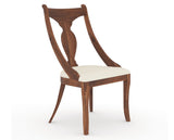 Canadel Champlain Upholstered Dining Chair 5161 in YJ Faux Leather and 33 Spice Washed, three-quarter view