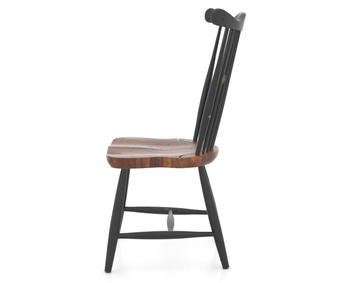 Canadel Champlain Wood Dining Chair 5162 in 63 Black / 33 Spice Washed, side view