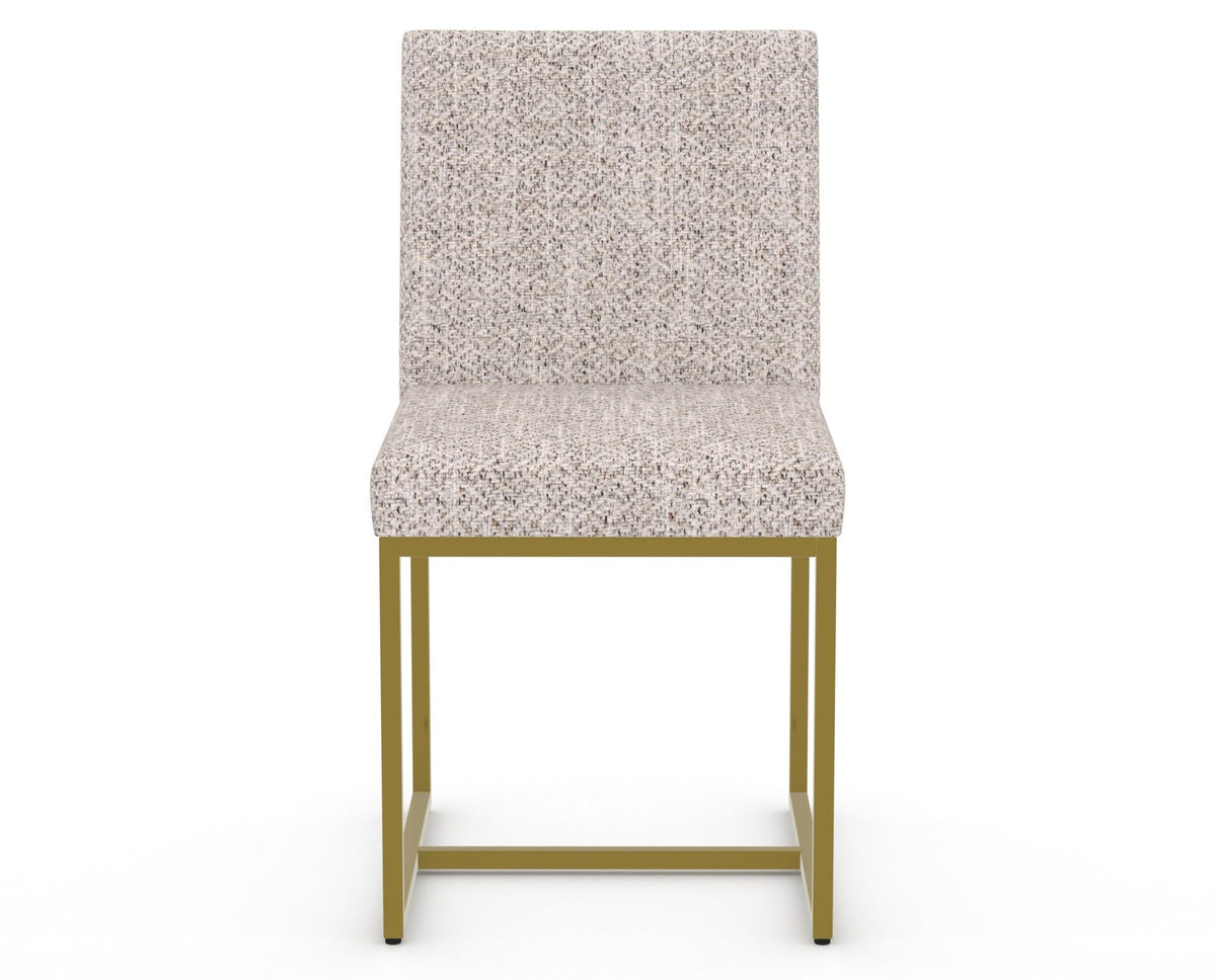 Canadel Modern Upholstered Dining Chair 5174 in FP Crypton® with a gold metal frame, front view