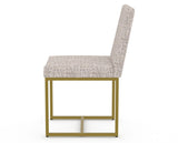 Canadel Modern Upholstered Dining Chair 5174 in FP Crypton® with a gold metal frame, side view
