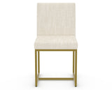 Canadel Modern Upholstered Dining Chair 5174 in FT InsideOut® with a gold metal frame, front view