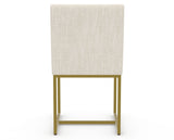Canadel Modern Upholstered Dining Chair 5174 in FT InsideOut® with a gold metal frame, back view
