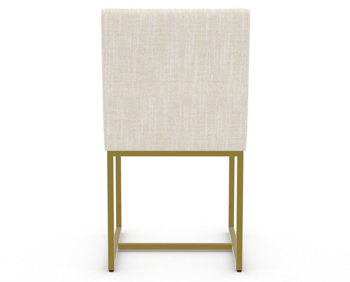 Canadel Modern Upholstered Dining Chair 5174 in FT InsideOut® with a gold metal frame, back view