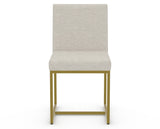 Canadel Modern Upholstered Dining Chair 5174 in TB Fabric with a gold metal frame, front view