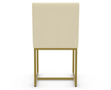 Canadel Modern Upholstered Dining Chair 5174 in XZ Faux Leather with a gold metal frame, back view