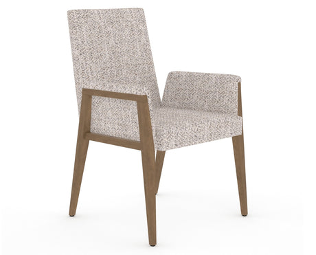 Canadel Modern Upholstered Dining Chair 5177 in FP Crypton® and 25 Pecan Washed, three-quarter view