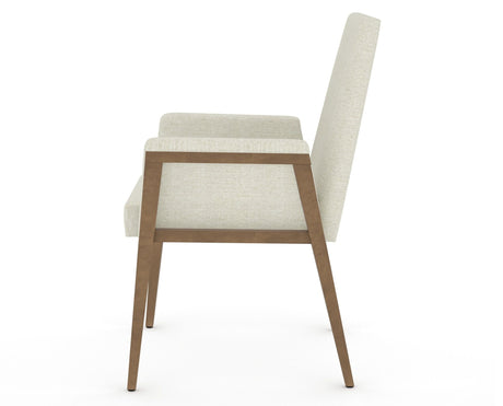 Canadel Modern Upholstered Dining Chair 5177 in Pecan Washed & Fabric TW, side view