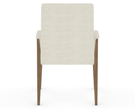 Canadel Modern Upholstered Dining Chair 5177 in Pecan Washed & Fabric TW, back view
