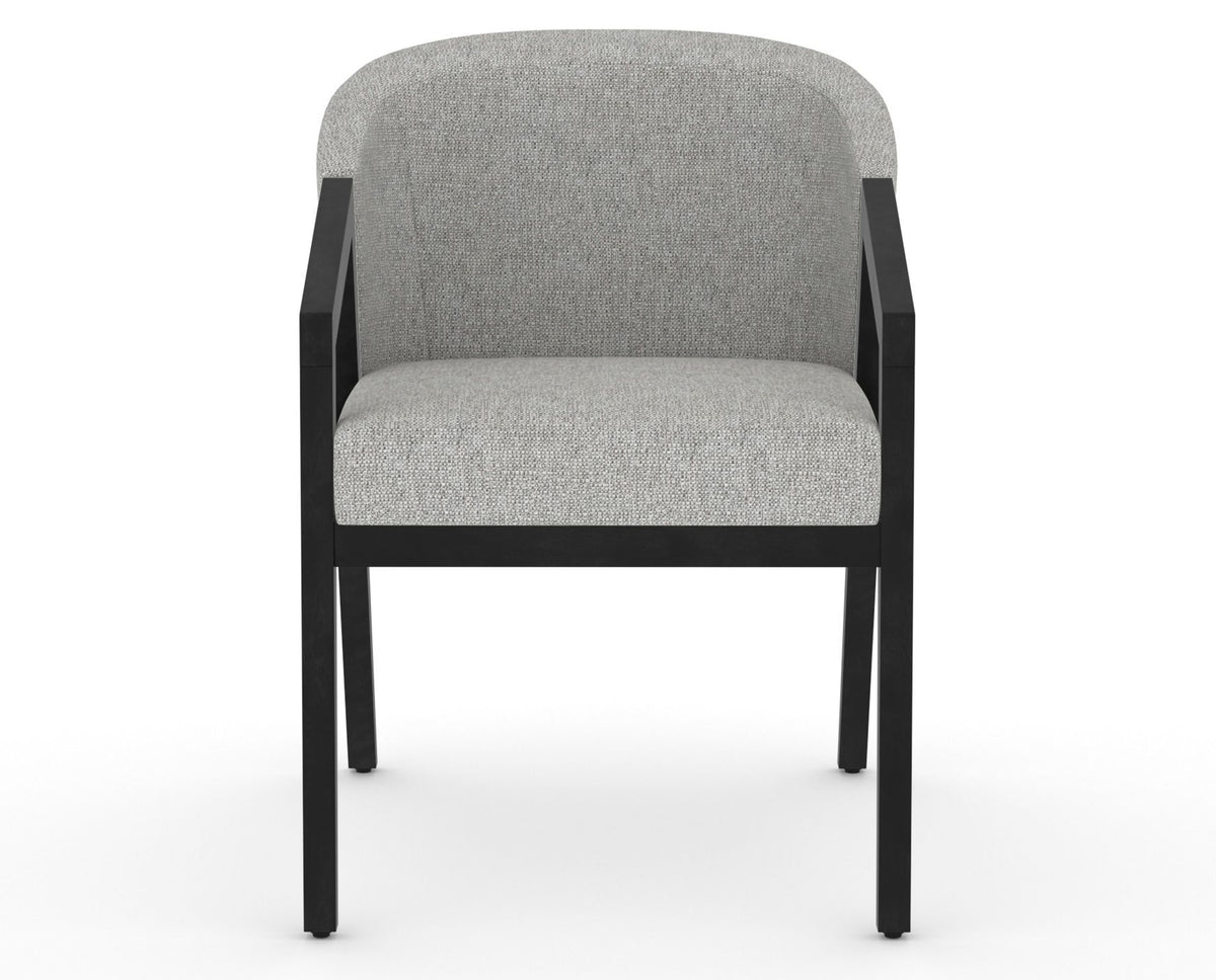 Canadel Modern Angle Dining Chair in Dark Smoke, 7C Fabric, front view