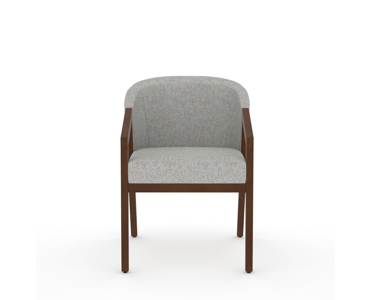 Canadel Modern Angle Dining Chair in Cognac Washed, 7C Fabric, front view