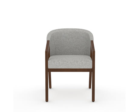 Canadel Modern Angle Dining Chair in Cognac Washed, 7C Fabric, front view