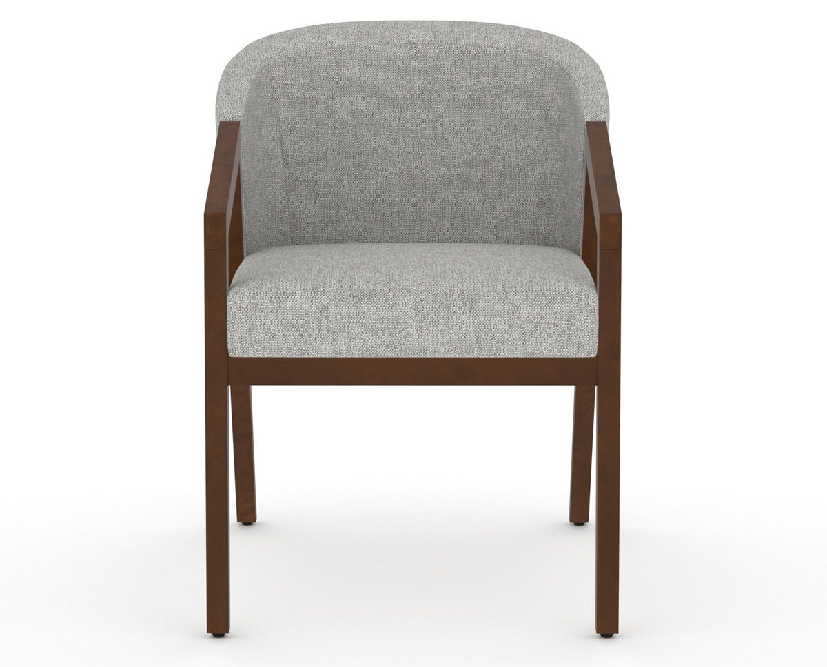 Canadel Modern Angle Dining Chair in Cognac Washed, 7C Fabric, front view