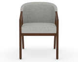 Canadel Modern Angle Dining Chair in Cognac Washed, 7C Fabric, front view