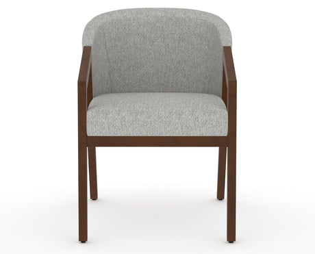 Canadel Modern Angle Dining Chair in Cognac Washed, 7C Fabric, front view