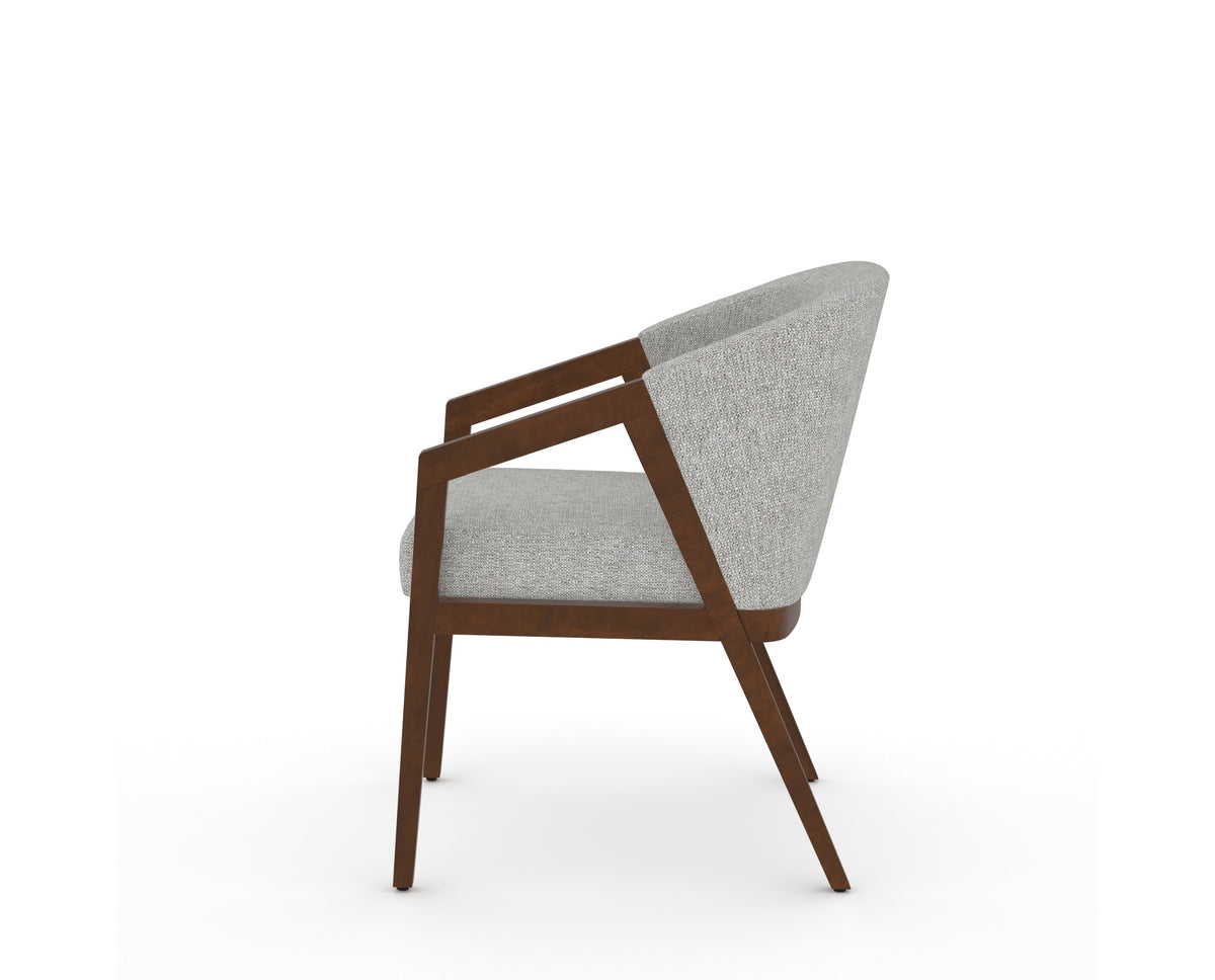 Canadel Modern Angle Dining Chair in Cognac Washed, 7C Fabric, side view