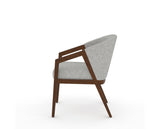 Canadel Modern Angle Dining Chair in Cognac Washed, 7C Fabric, side view