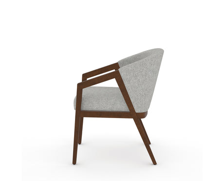 Canadel Modern Angle Dining Chair in Cognac Washed, 7C Fabric, side view