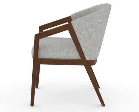 Canadel Modern Angle Dining Chair in Cognac Washed, 7C Fabric, side view