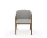 Canadel Modern Angle Dining Chair in Pecan Washed, 7C Fabric, front view
