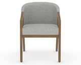Canadel Modern Angle Dining Chair in Pecan Washed, 7C Fabric, front view
