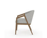 Canadel Modern Angle Dining Chair in Pecan Washed, 7C Fabric, side view