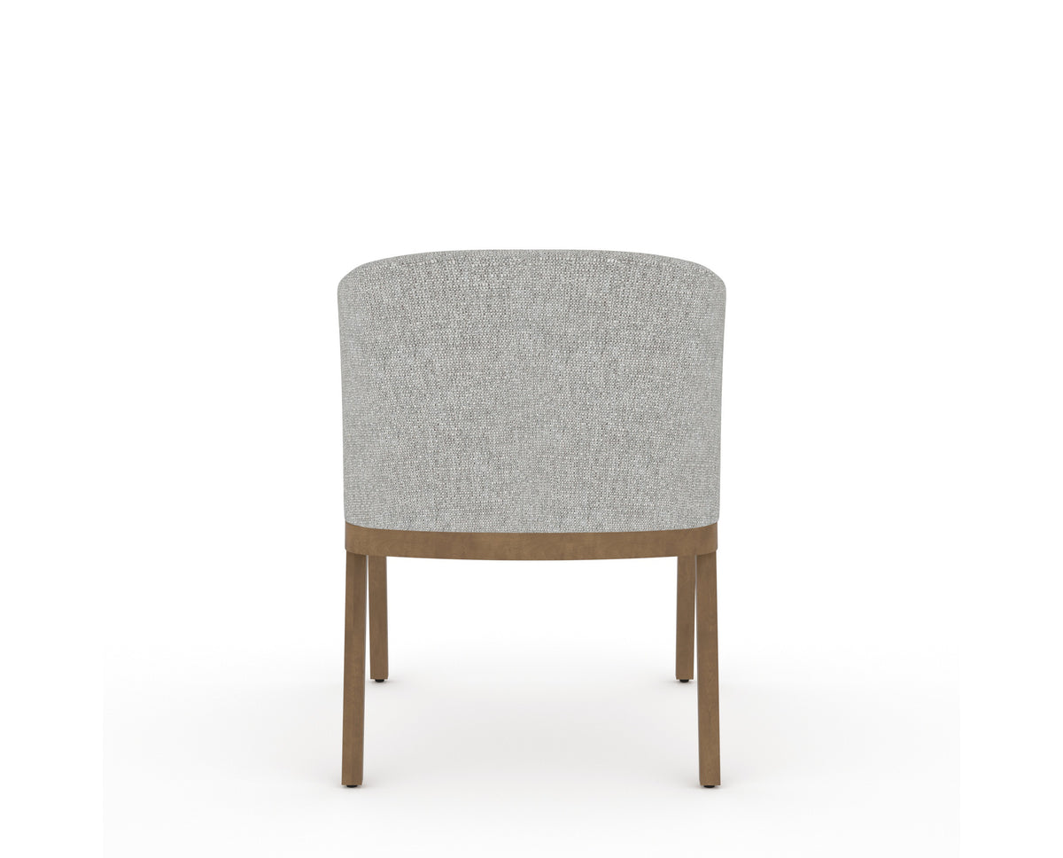 Canadel Modern Angle Dining Chair in Pecan Washed, 7C Fabric, back view