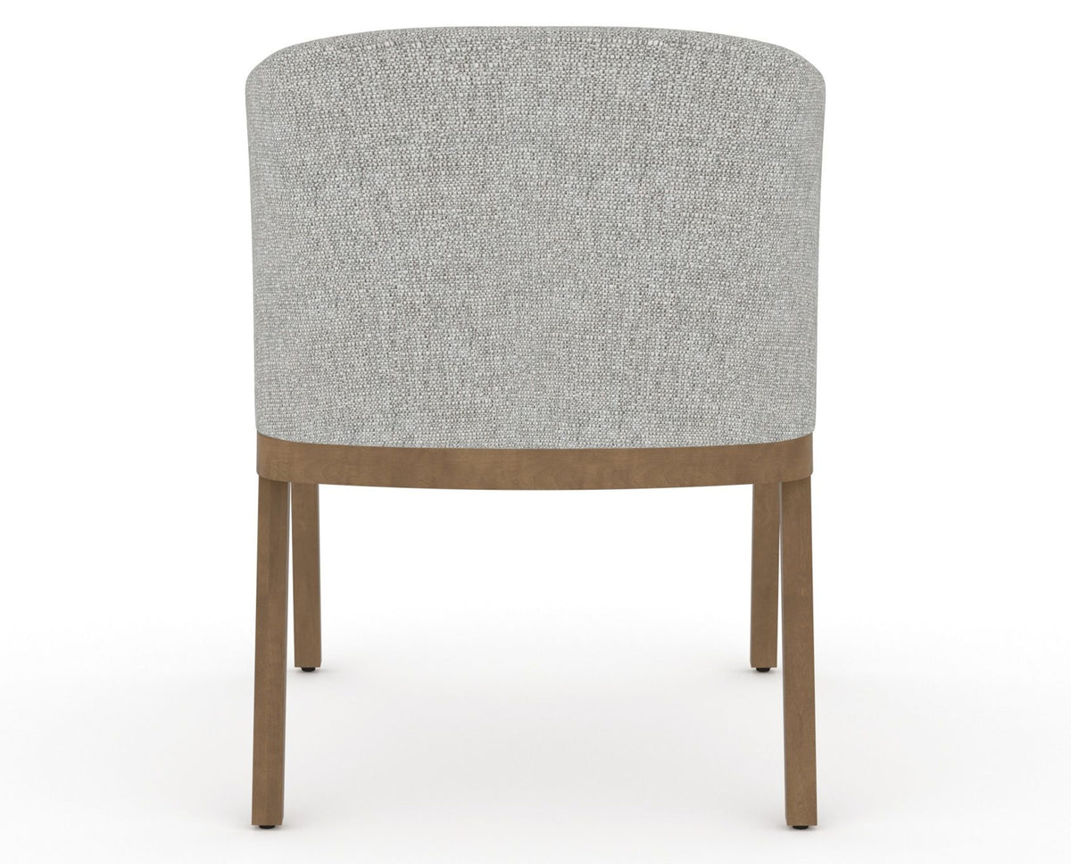 Canadel Modern Angle Dining Chair in Pecan Washed, 7C Fabric, back view