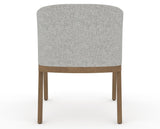 Canadel Modern Angle Dining Chair in Pecan Washed, 7C Fabric, back view