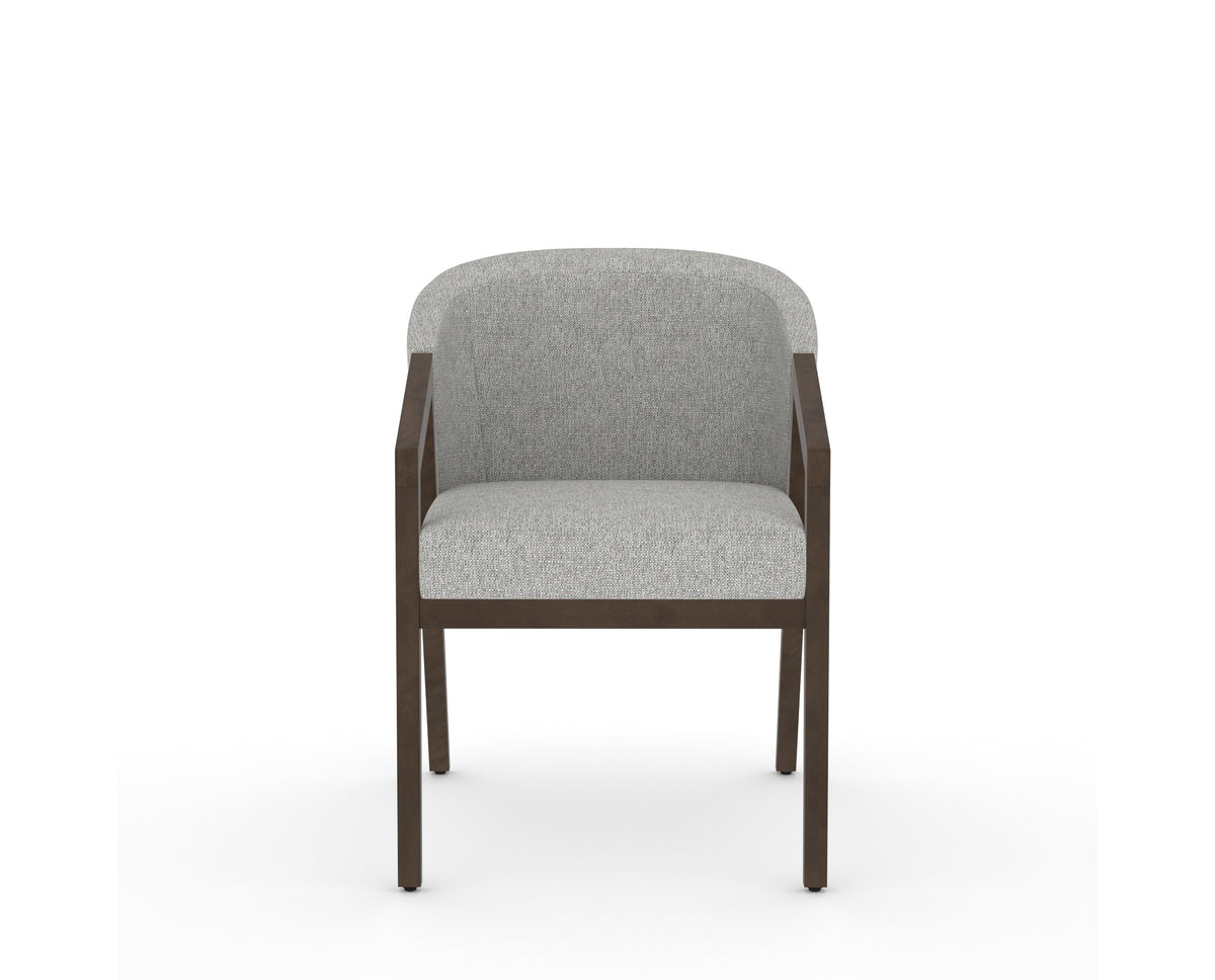 Canadel Modern Angle Dining Chair in Hazelnut Washed, 7C Fabric, front view