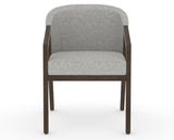 Canadel Modern Angle Dining Chair in Hazelnut Washed, 7C Fabric, front view