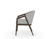 Canadel Modern Angle Dining Chair in Hazelnut Washed, 7C Fabric, side view