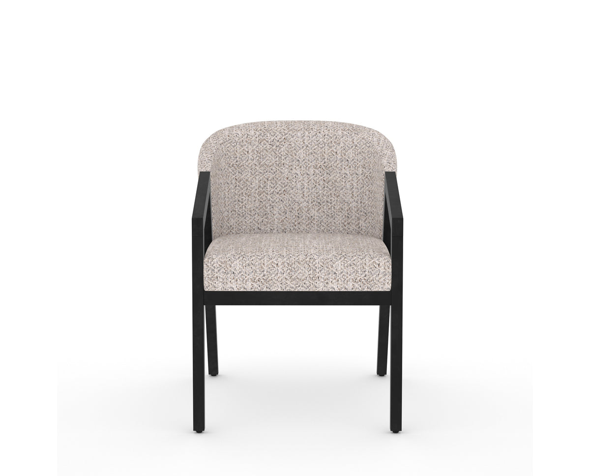 Canadel Modern Angle Dining Chair in Dark Smoke, FP Crypton®, front view