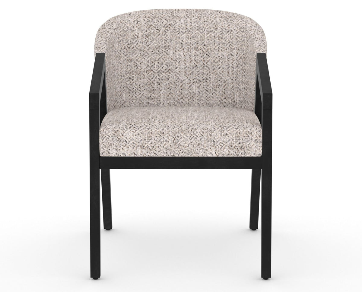 Canadel Modern Angle Dining Chair in Dark Smoke, FP Crypton®, front view