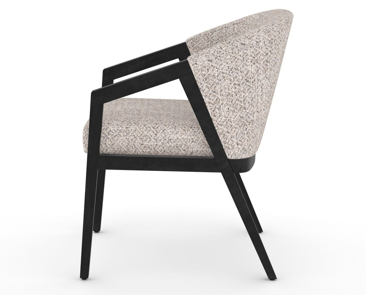 Canadel Modern Angle Dining Chair in Dark Smoke, FP Crypton®, side view