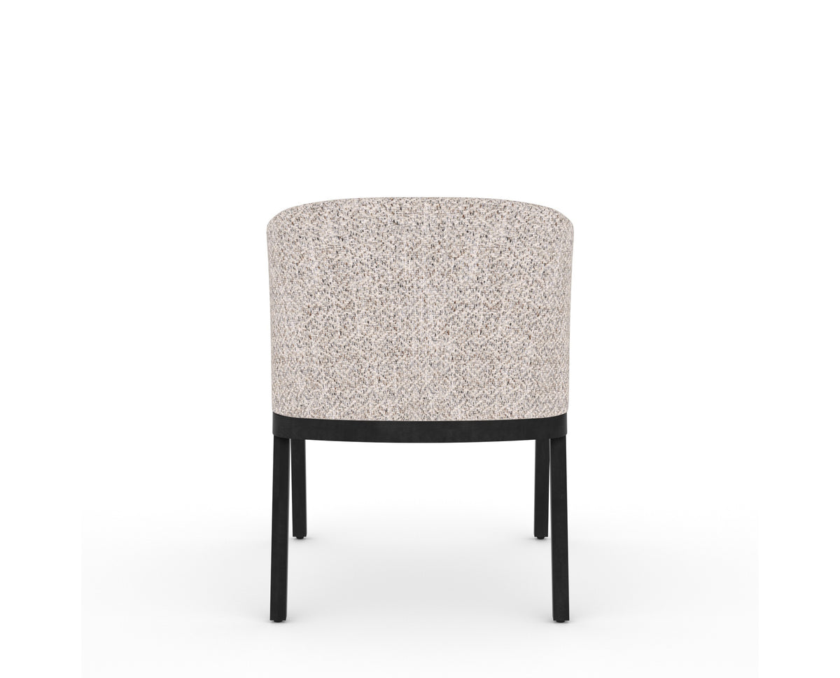 Canadel Modern Angle Dining Chair in Dark Smoke, FP Crypton®, back view