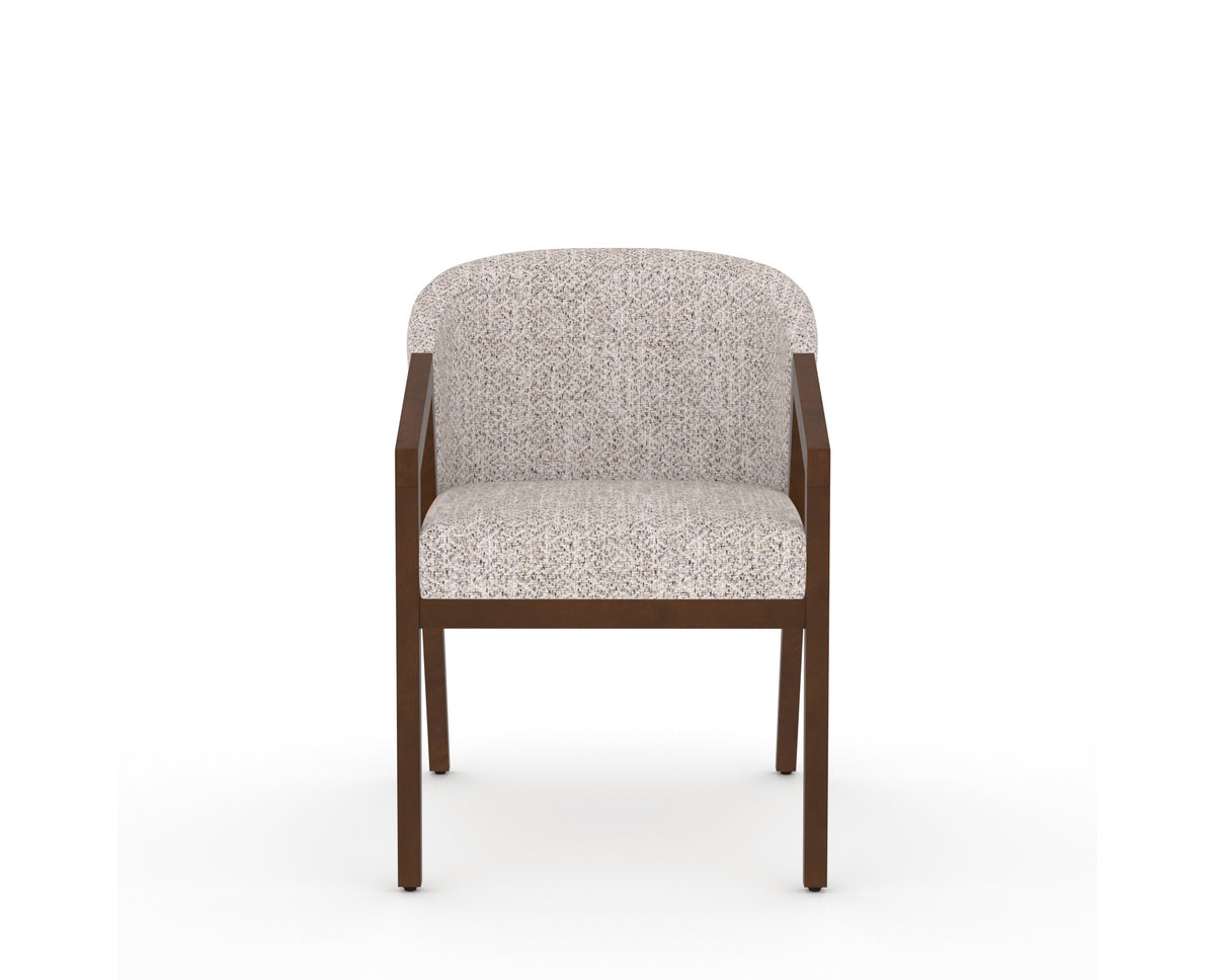 Canadel Modern Angle Dining Chair in Cognac Washed, FP Crypton®, front view