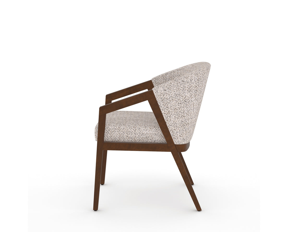 Canadel Modern Angle Dining Chair in Cognac Washed, FP Crypton®, side view