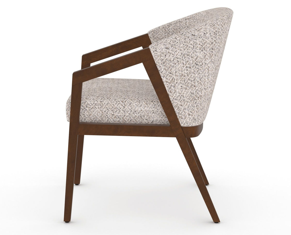 Canadel Modern Angle Dining Chair in Cognac Washed, FP Crypton®, side view