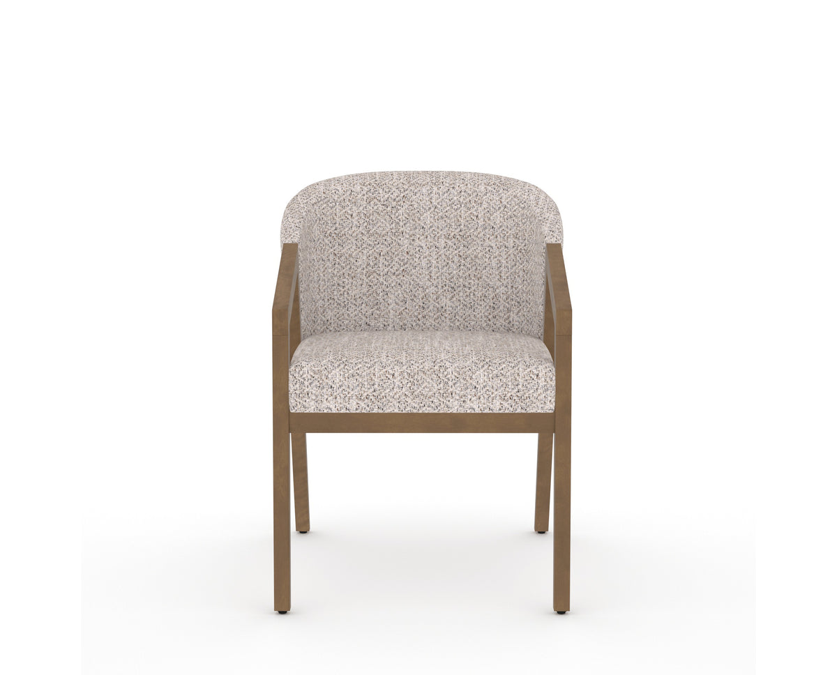 Canadel Modern Angle Dining Chair in Pecan Washed, FP Crypton®, front view
