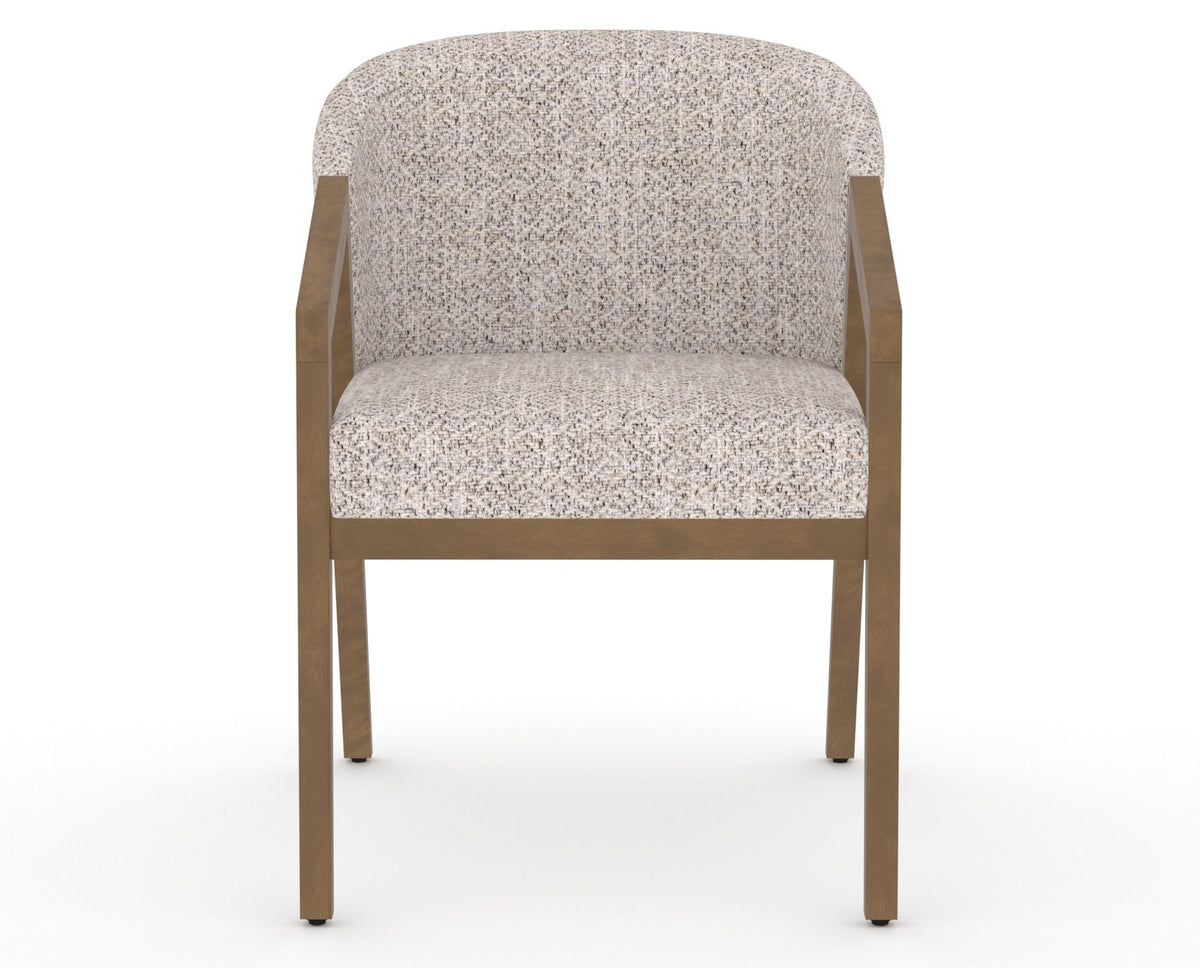 Canadel Modern Angle Dining Chair in Pecan Washed, FP Crypton®, front view