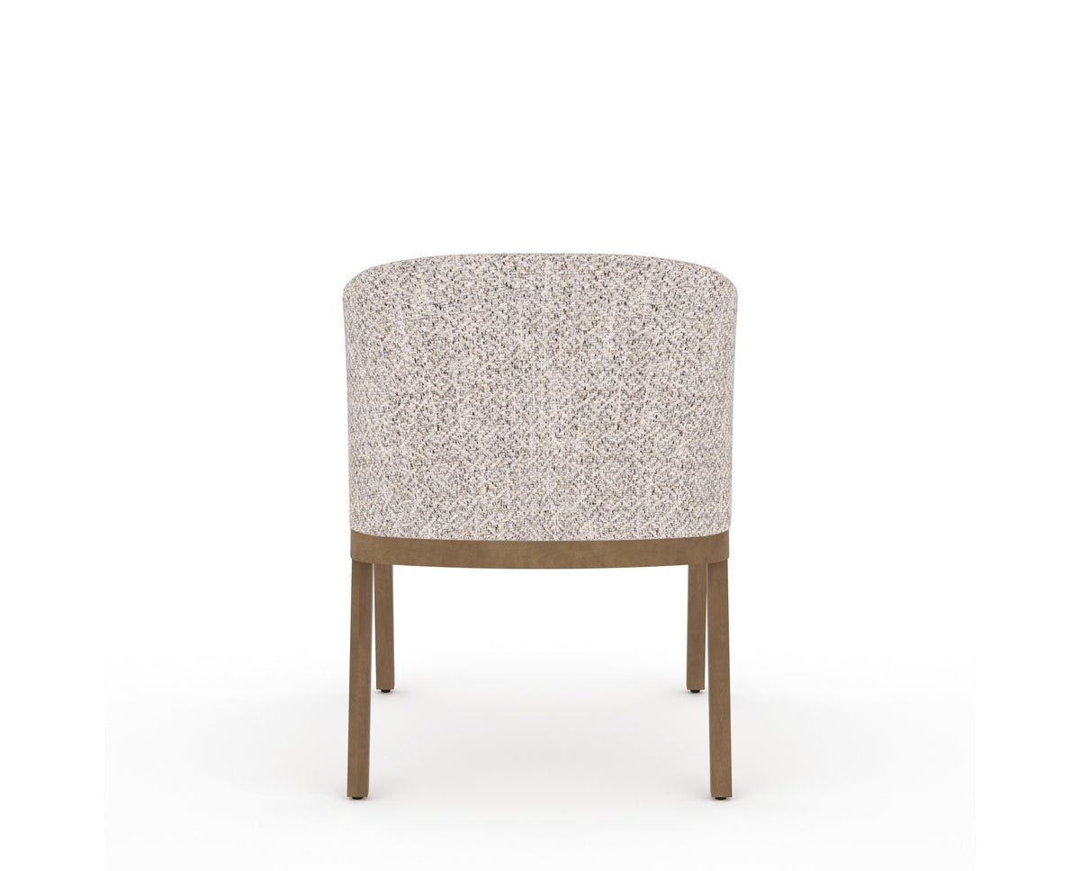 Canadel Modern Angle Dining Chair in Pecan Washed, FP Crypton®, back view