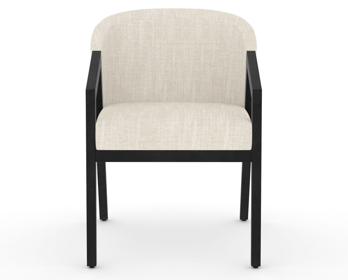 Canadel Modern Angle Dining Chair in Dark Smoke, FT InsideOut®, front view