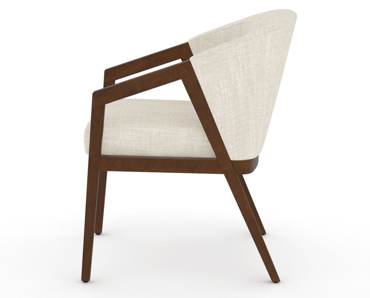 Canadel Modern Angle Dining Chair in Cognac Washed, FT InsideOut®, side view