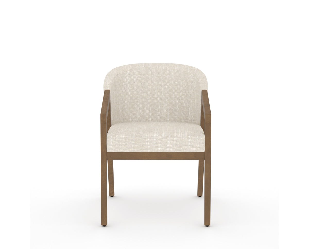 Canadel Modern Angle Dining Chair in Pecan Washed, FT InsideOut®, front view