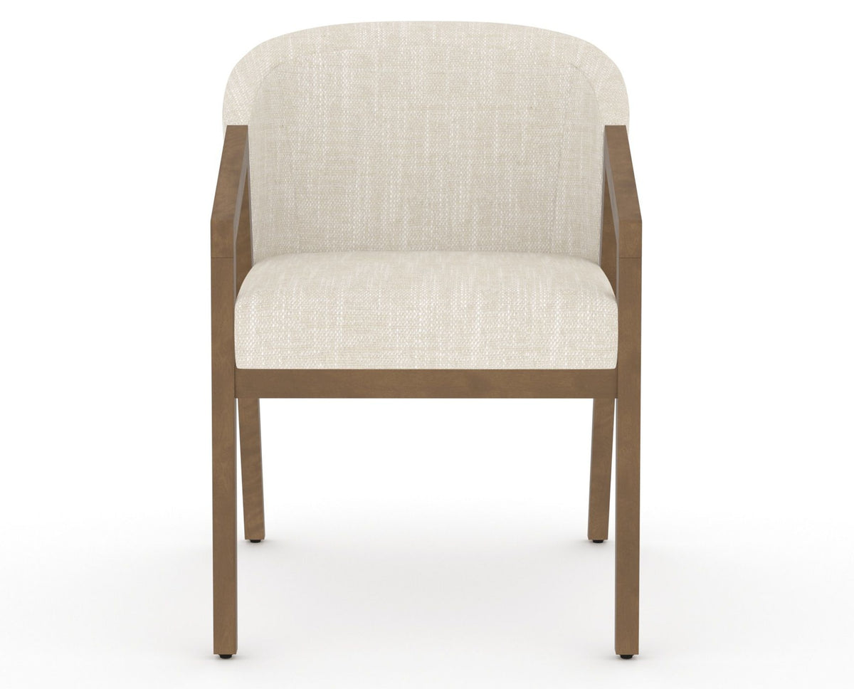 Canadel Modern Angle Dining Chair in Pecan Washed, FT InsideOut®, front view